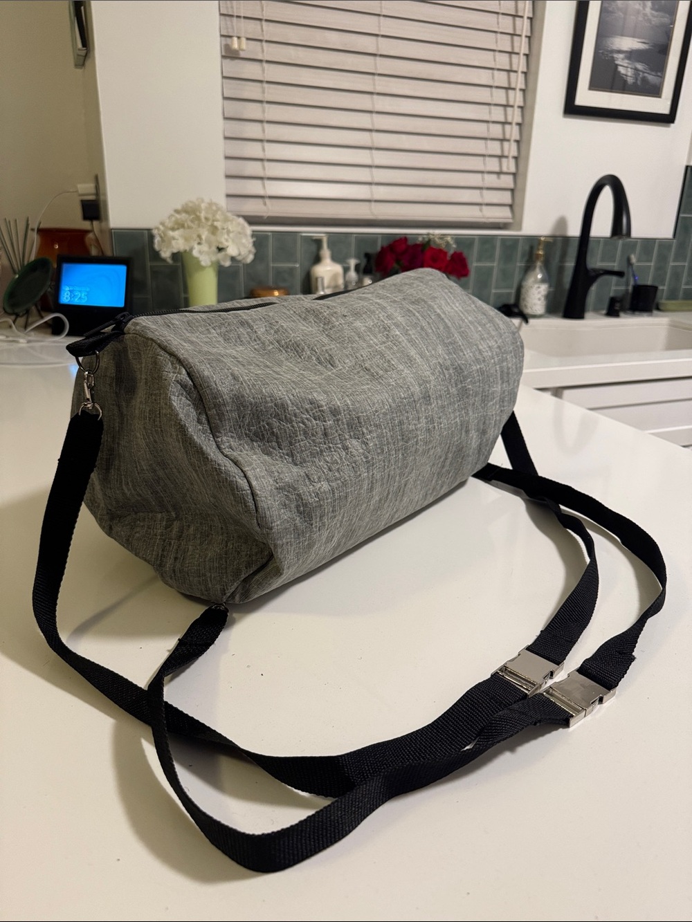 Gray Men’s Duffel Shoulder Bag - Lightweight Travel Sling